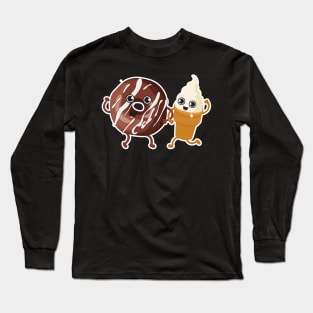 Chocolate Donut + Ice cream Long Sleeve T-Shirt